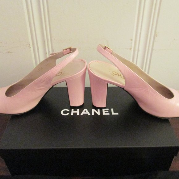 Chanel 60s 70s Two-Tone Slingbacks 6.5 N Pink - Picture 6 of 16